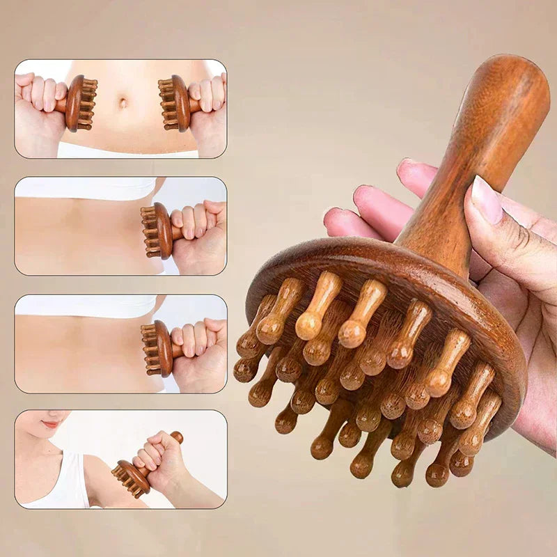 Sandalwood Gua Sha Massage Brush | Body Meridian Massager Gua Sha Massage Brush QXL