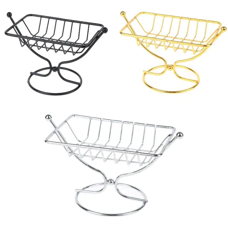 Rustproof Metal Soap Dish Holder | Square Wire Drain Design Soap Dish Holder QXL