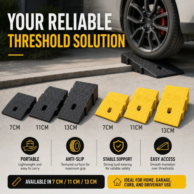 Heavy Duty PVC Curb Ramp 7/11/13cm | Anti-Slip Driveway Ramp Driveway Curb Ramp QXL