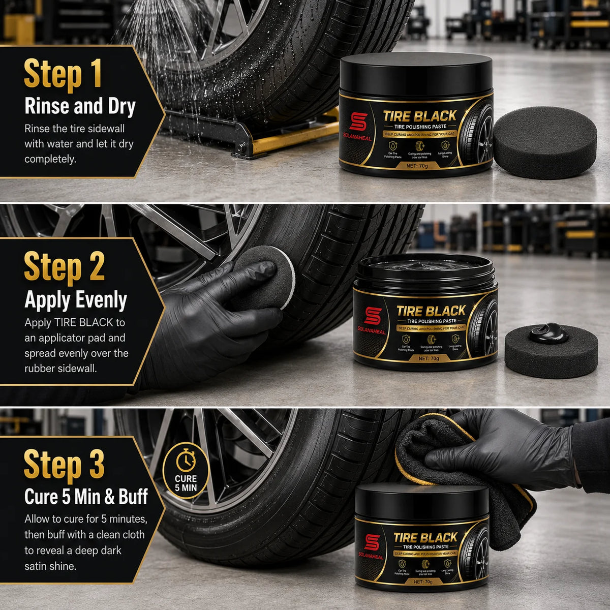 Tire Dressing Paste – Polish, Condition & Protect Tires 70ml Tire Dressing Paste QXL