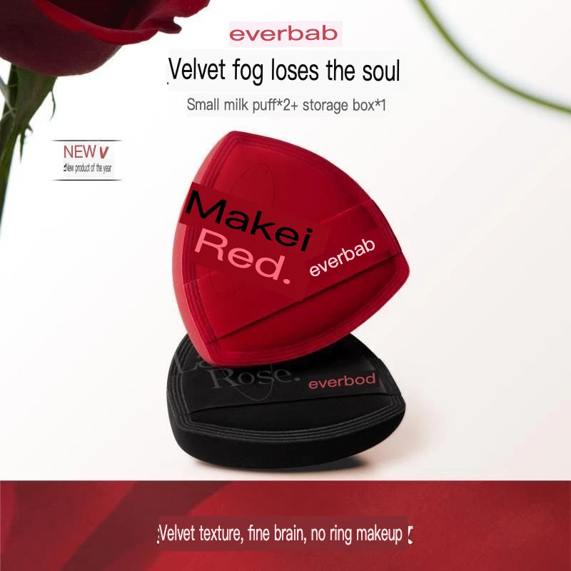 Velvet Cushion Powder Puff for Foundation | 2-Pack Misty Rose Makeup Powder Puff QXL