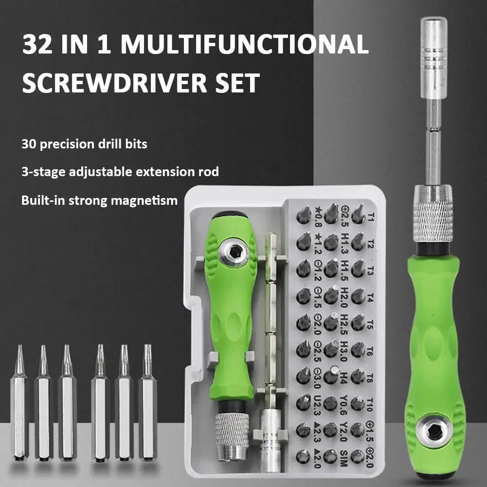 32-in-1 Precision Screwdriver Set | 30 Magnetic CRV Bits Precision Screwdriver Set QXL