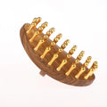 39-Tooth Brass Scalp & Body Massage Brush | Wood Handle Scalp Massage Brush QXL 1pc