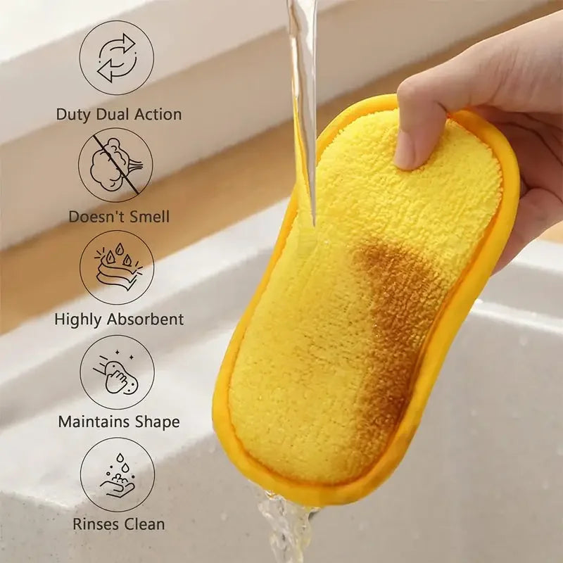 Reusable Polyester Sponge Wipes | Kitchen & Bathroom Cleaning Sponge Cleaning Pads QXL