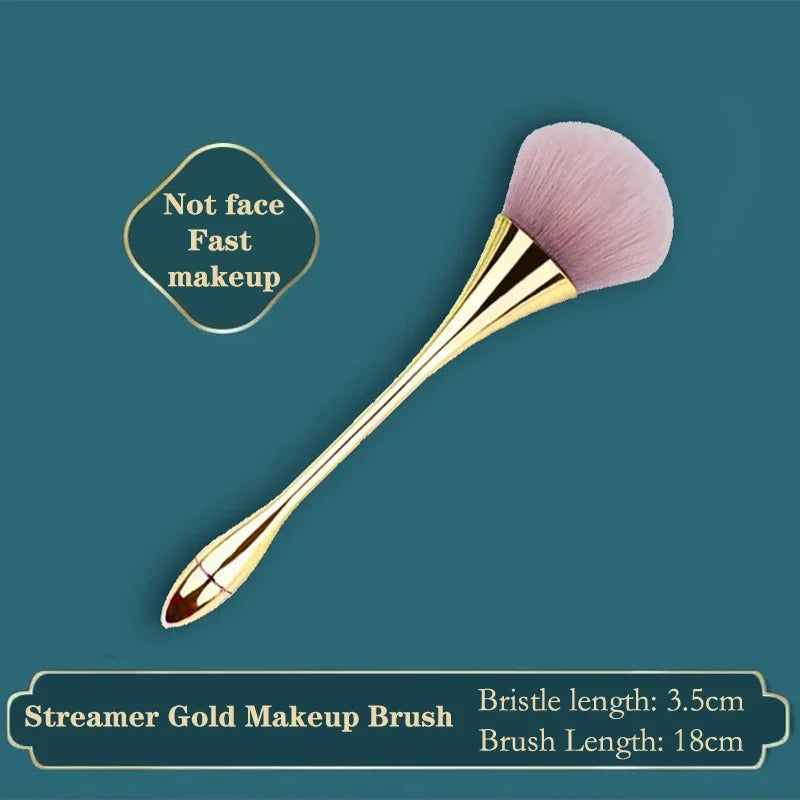Slim Nail Art Dust Brush | Soft Nylon Cleansing Tool Nail Art Dust Brush QXL M30 Golden Short