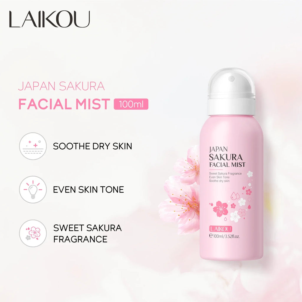 LAIKOU Sakura Facial Mist Toner | Hydrating Brightening Spray Facial Mist Toner QXL