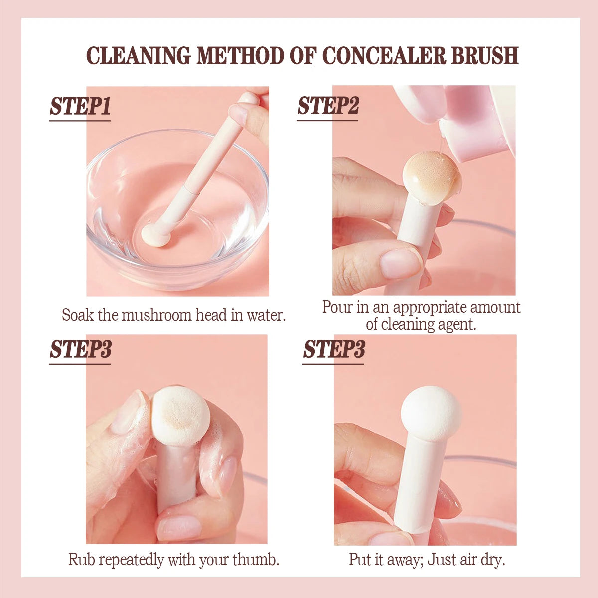 Mushroom Head Concealer Brush | Soft Mini Makeup Brush Concealer Makeup Brush QXL
