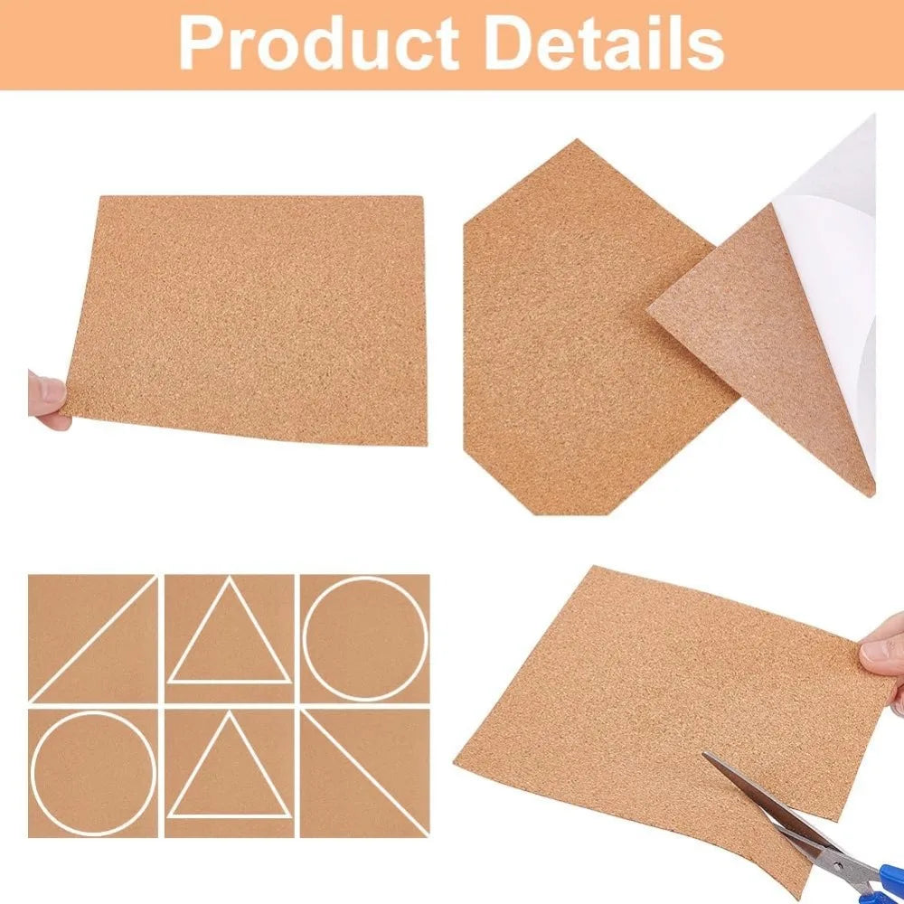 8-Pack Self-Adhesive A4 Cork Sheets 1mm | Coasters & DIY Decor Cork Craft Sheets QXL