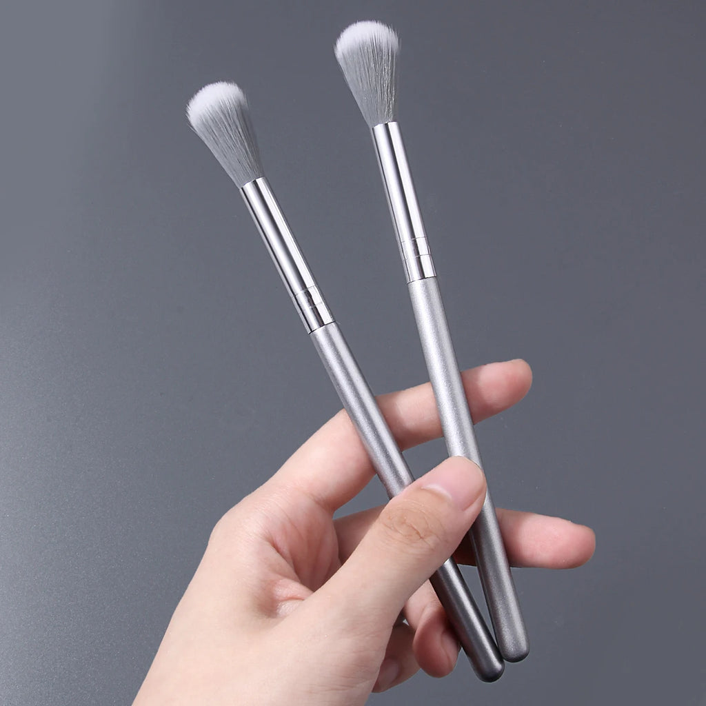 KOSSHOW 2-Pc Highlighter & Contour Brush Set | Soft Nylon Makeup Brush Set QXL