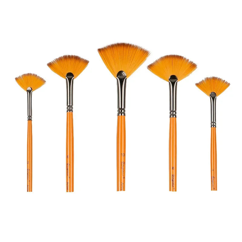 Fan Brush for Pottery & Ceramics | Nylon Glaze Painting Brush Pottery Painting Brush QXL YELLOW
