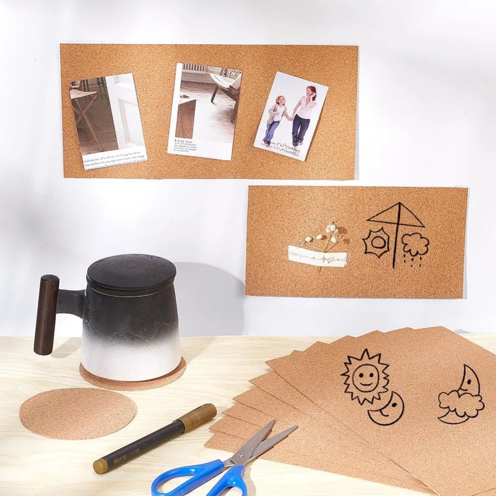 8-Pack Self-Adhesive A4 Cork Sheets 1mm | Coasters & DIY Decor Cork Craft Sheets QXL