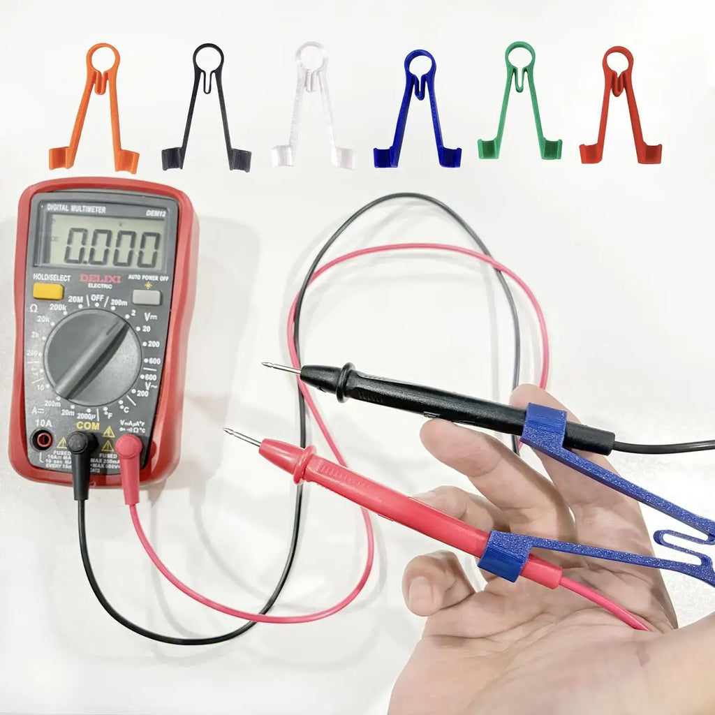 2-Pack Multimeter Probe Holder | One-Handed Test Lead Aid Multimeter Probe Holder QXL