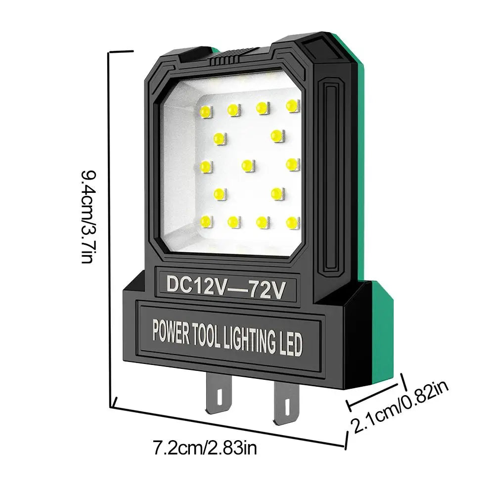 Universal Power Tool Battery Work Light | 12V–85V LED Lamp Power Tool Work Light QXL
