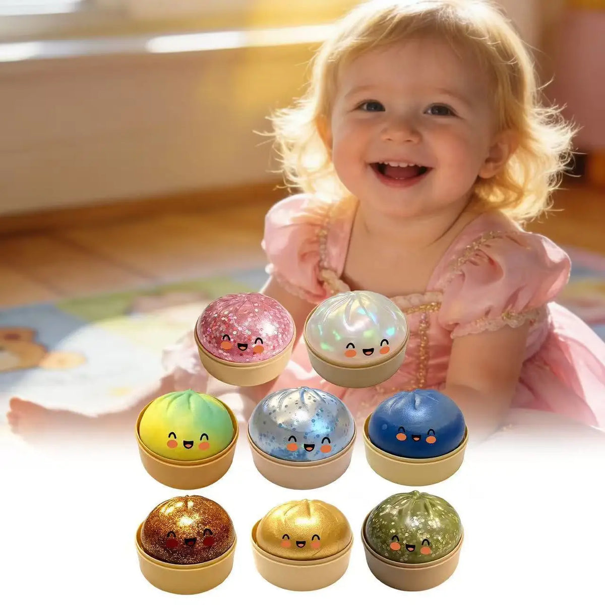 Mini Steamed Bun Squishy Toy | Slow Rebound Sensory Desk Decor Squishy Novelty Toy QXL