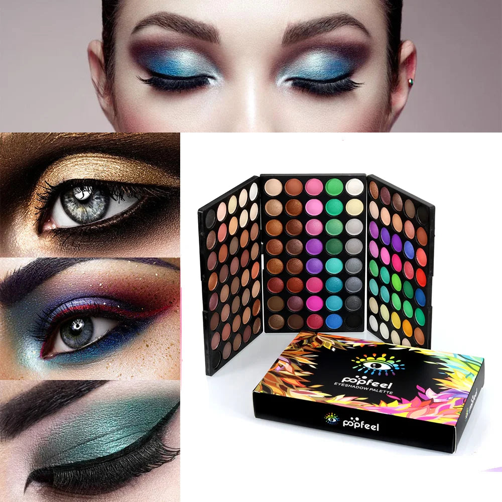 POPFEEL 120-Color Eyeshadow Palette – Matte & Shimmer Shades Eyeshadow Palette QXL