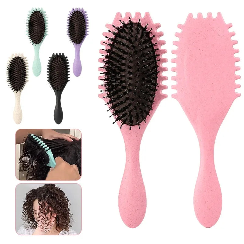 Boar Bristle Paddle Hair Brush – Detangle & Scalp Massager Paddle Hair Brush QXL