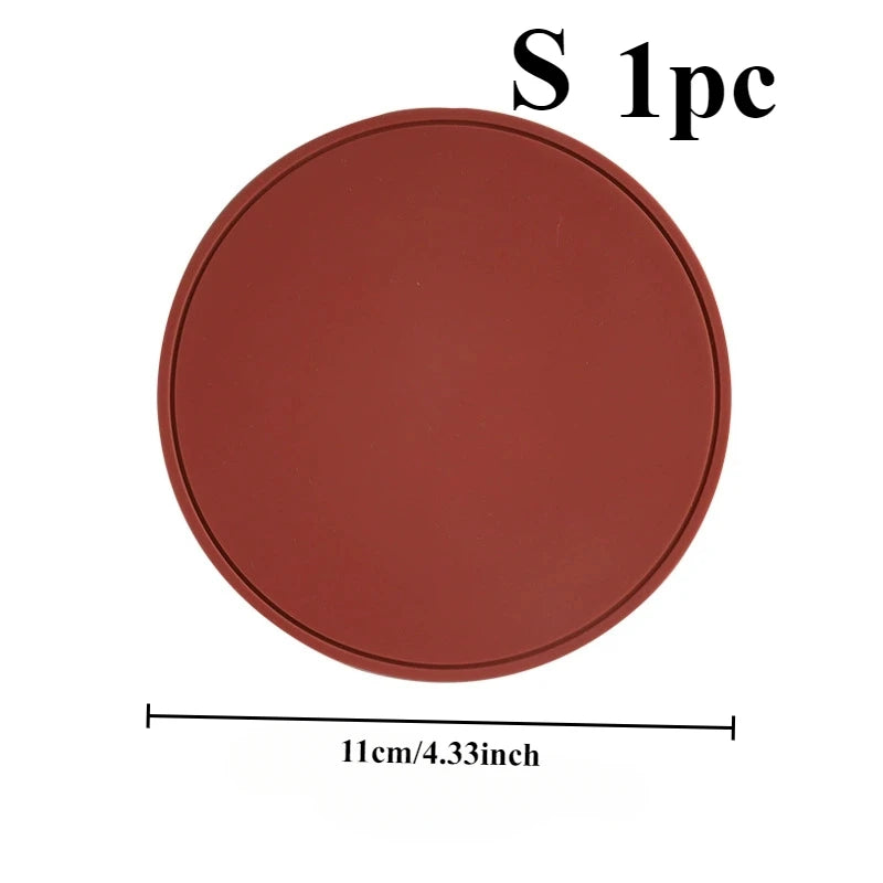 Round Silicone Trivet Mat – Heat-Resistant Pot & Cup Coaster Silicone Trivet Mat QXL Red S S