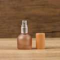 10ml Frosted Glass Perfume Atomizer with Beech Wood Cap | Travel Perfume Atomizer QXL brown
