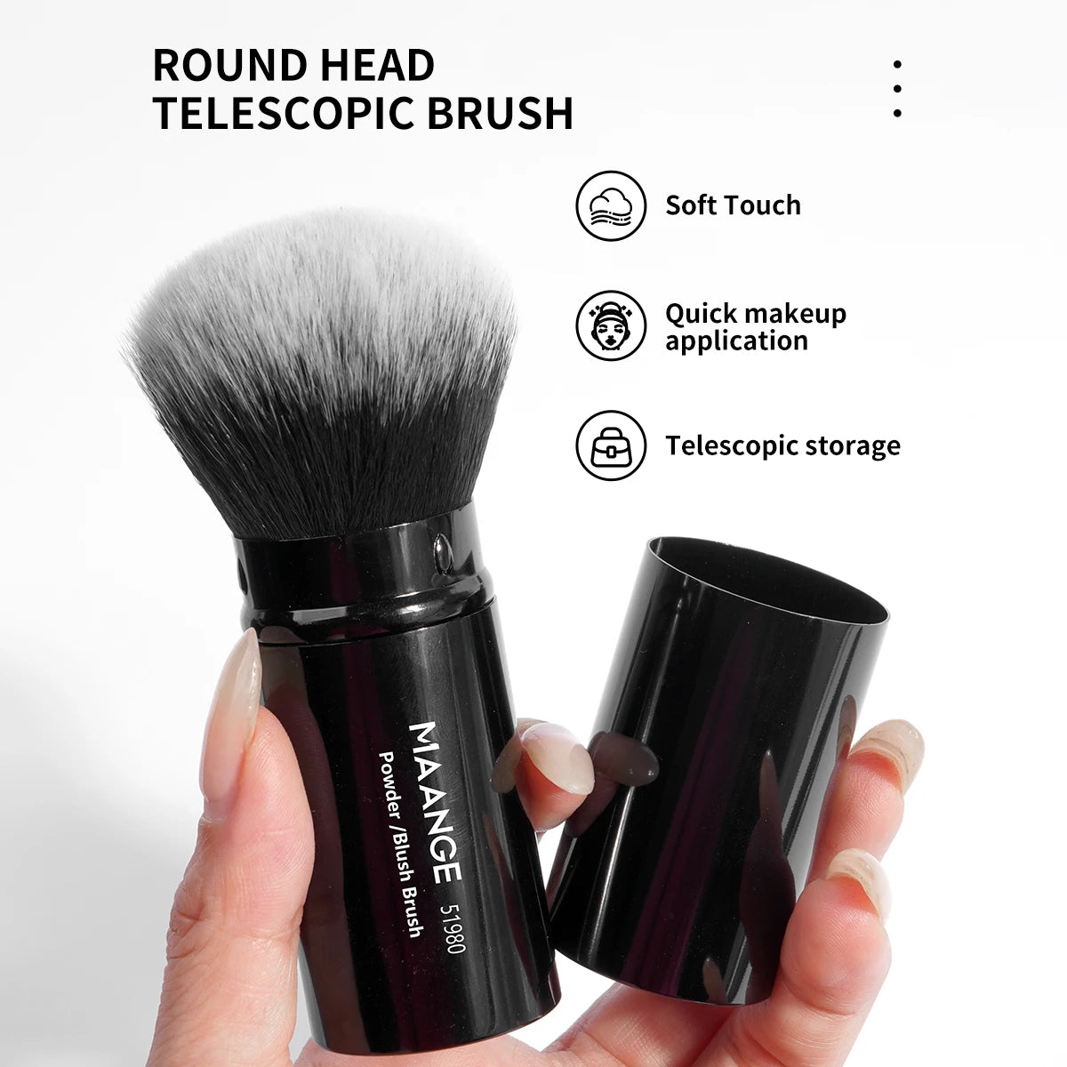 MAANGE 2-Pc Fluffy Kabuki Makeup Brush Set | Double Head Kabuki Makeup Brush Set QXL