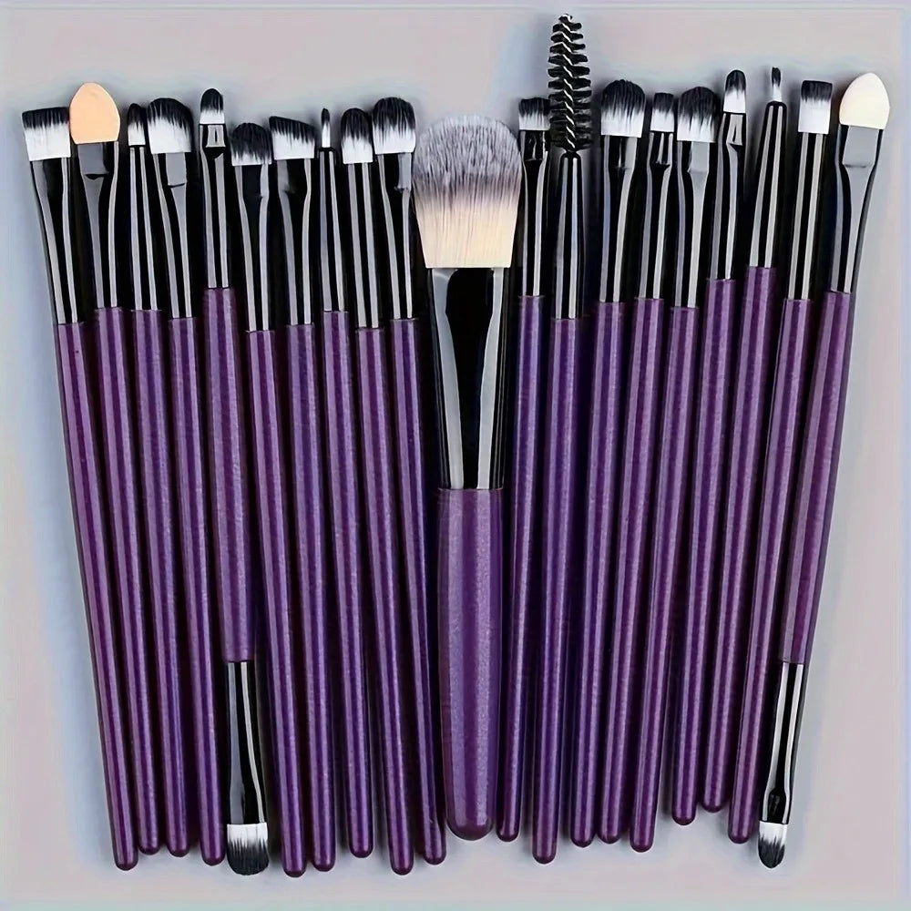 20-Piece Vegan Makeup Brush Set | Foundation, Contour & Eye Makeup Brush Set QXL