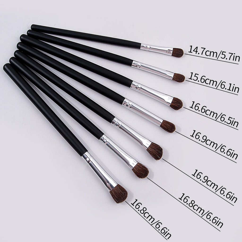 KOSSHOW 7-Pc Pony Hair Eye Makeup Brush Set | Professional Eye Makeup Brush Set QXL