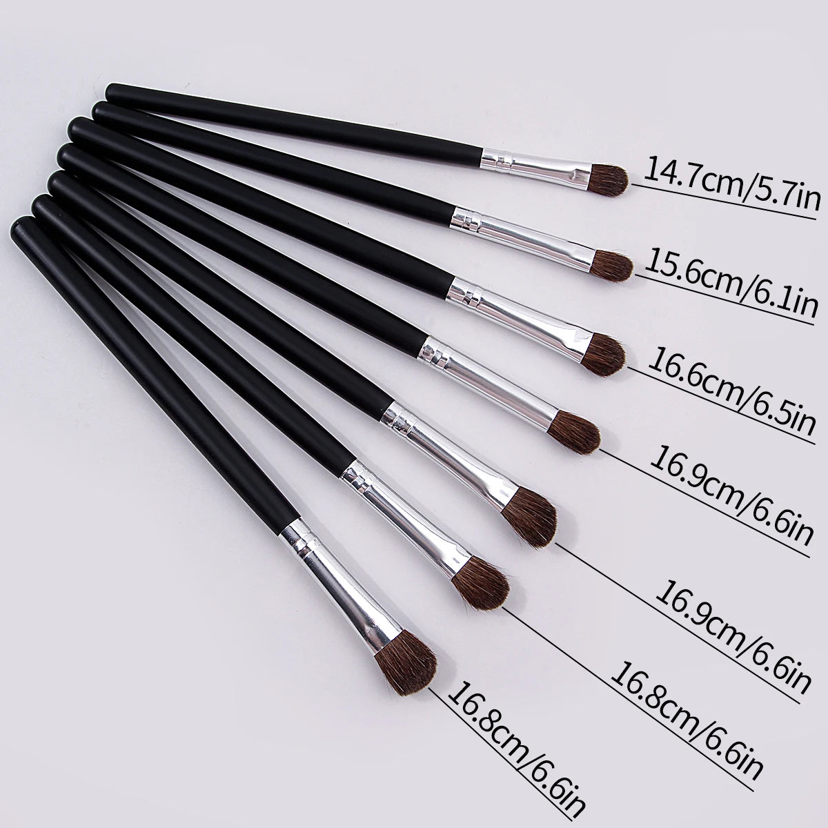 KOSSHOW 7-Pc Pony Hair Eye Makeup Brush Set | Professional Eye Makeup Brush Set QXL