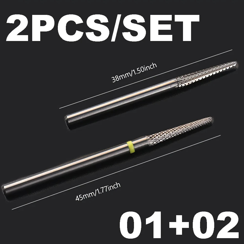 Tungsten Carbide Nail Drill Bits 3/32" | Cuticle Milling Cutter Nail Drill Bit QXL