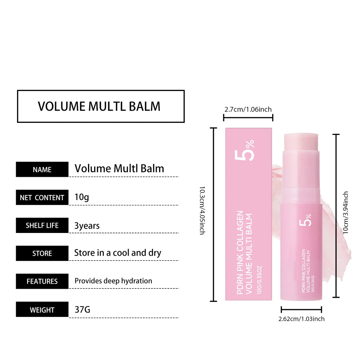 Multi-Effect Moisturizing Stick – Face, Neck & Lip Balm 10g Moisturizing Balm Stick QXL