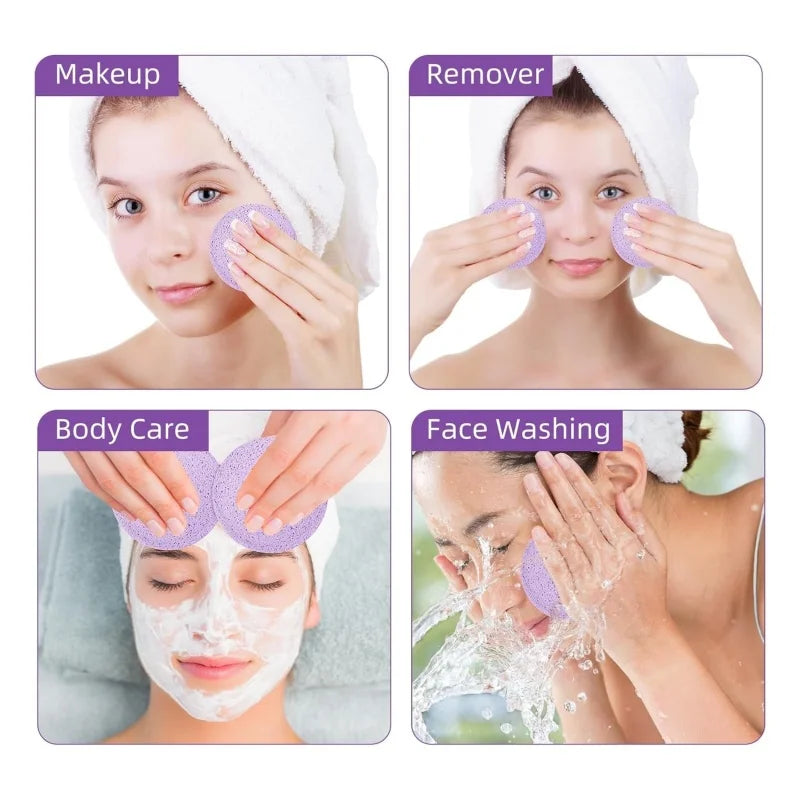 36-Pc Compression Face Wash Sponge Set with Storage Box Facial Cleansing Sponge QXL