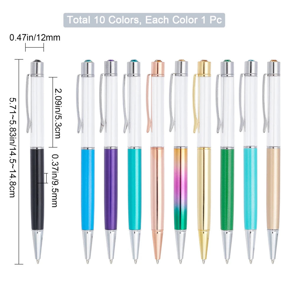 10-Pack Glitter Liquid Sand Ballpoint Pens | 10 Colors DIY Novelty Ballpoint Pen Set QXL AECH04-02689