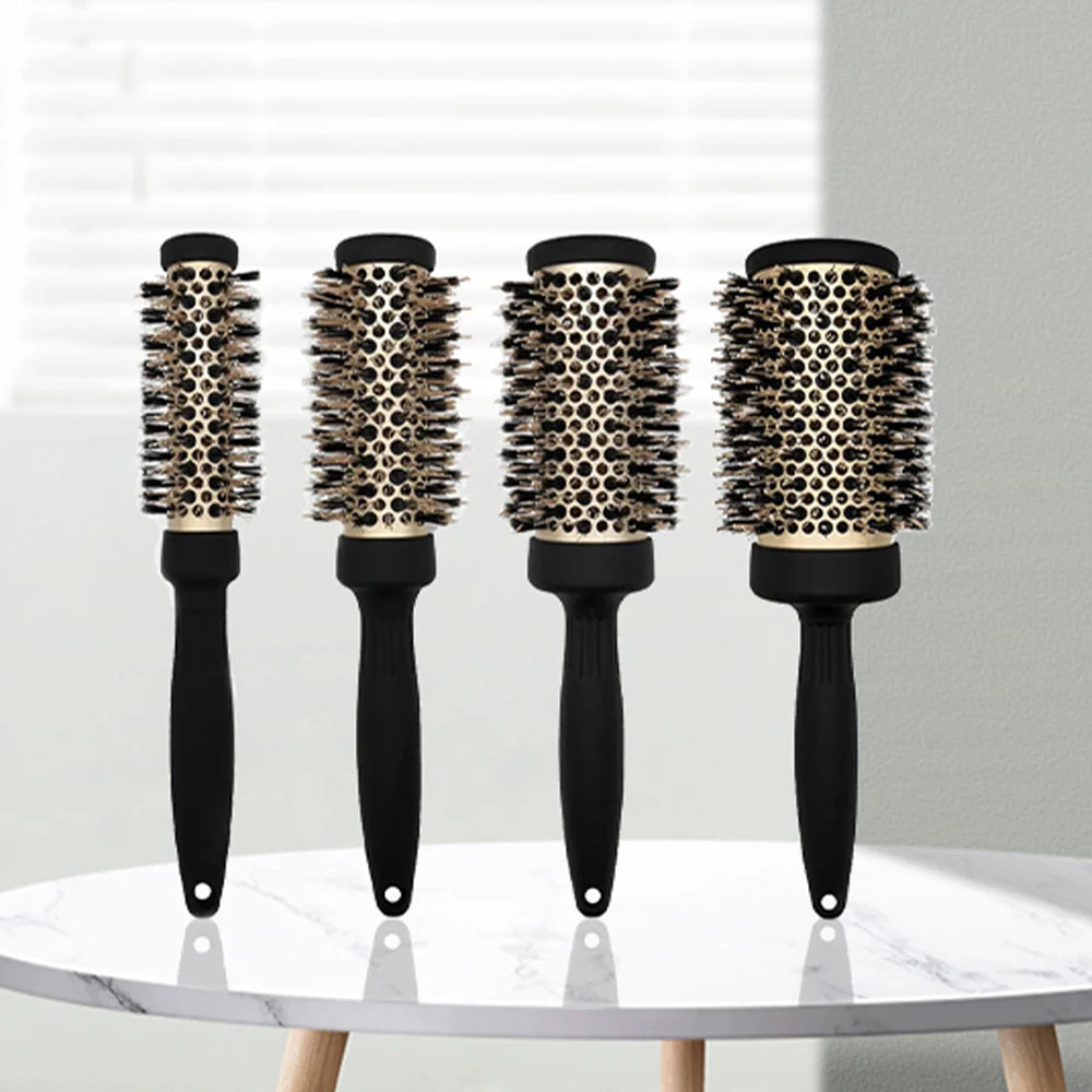 Ceramic Round Barrel Comb | Heat-Resistant Blow Dry Styling Round Barrel Comb QXL