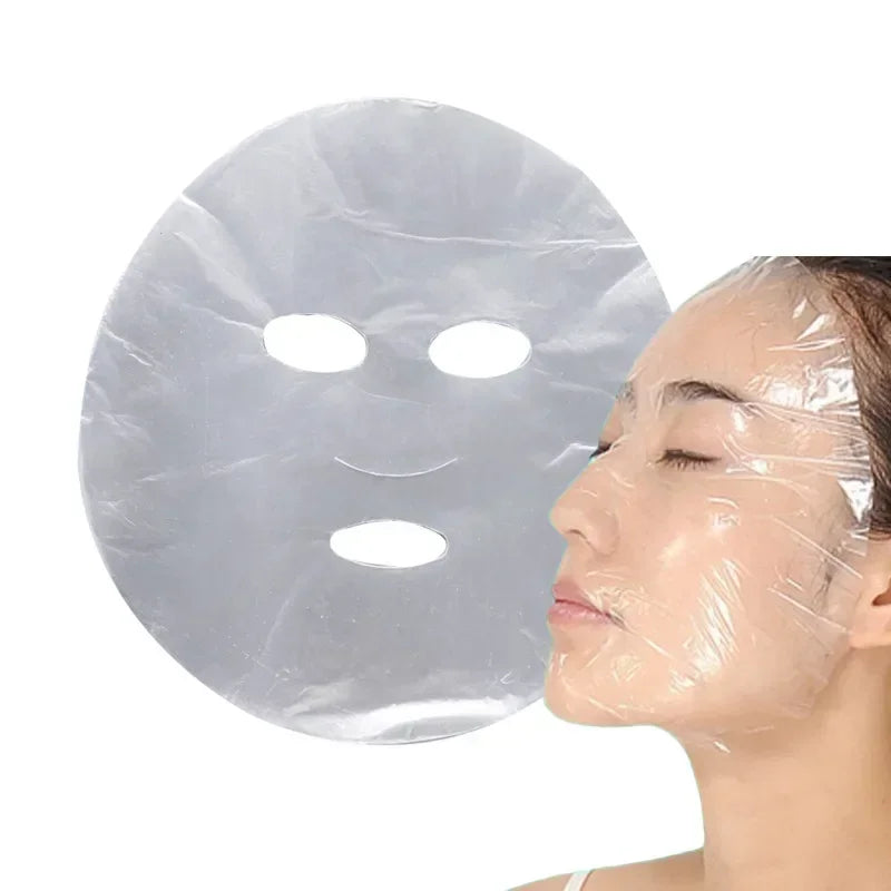100-Pack Disposable PE Face & Neck Mask Wrap Film | Skincare Disposable Mask Wrap QXL