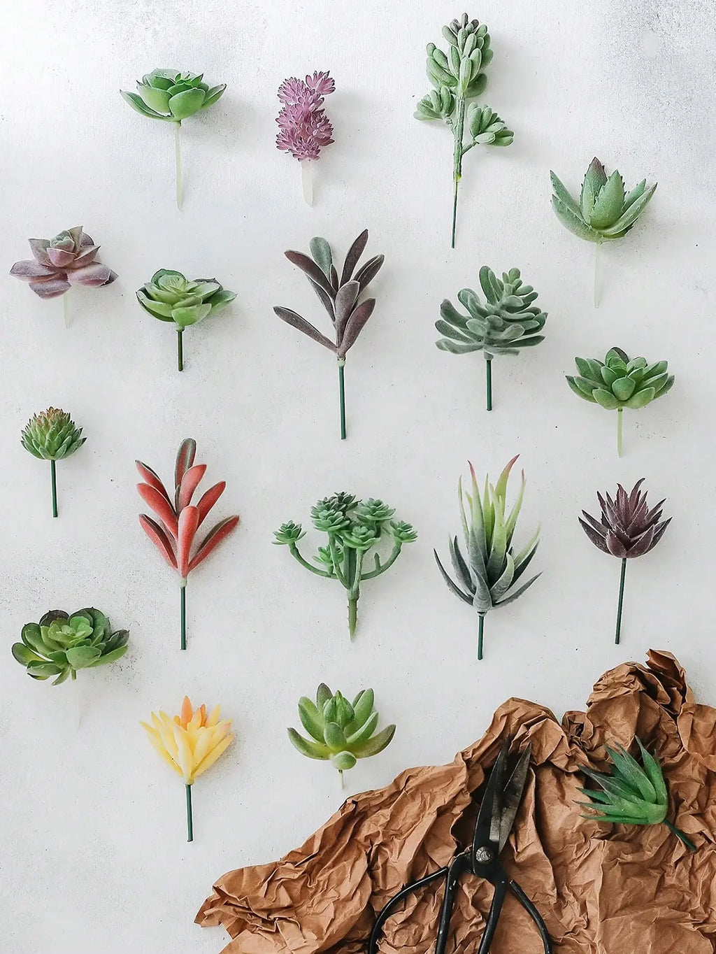 Mini Faux Succulents & Cactus Set | Flocked Artificial Plants Artificial Succulents QXL 10pcs