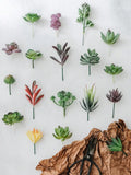 Mini Faux Succulents & Cactus Set | Flocked Artificial Plants Artificial Succulents QXL 10pcs
