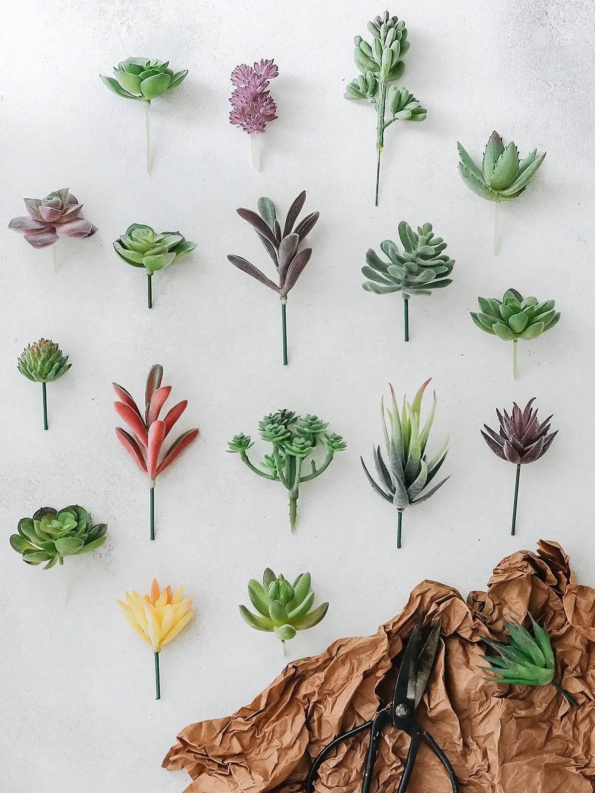 Mini Faux Succulents & Cactus Set | Flocked Artificial Plants Artificial Succulents QXL 10pcs