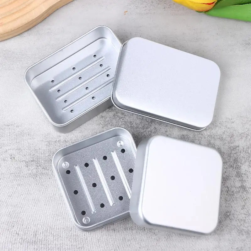 Aluminum Travel Soap Box with Lid & Draining Tray | Soap Dish Travel Soap Dish QXL