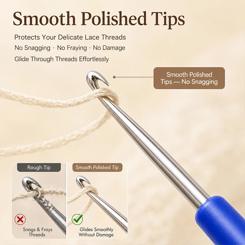 8-Piece Mini Crochet Hook Set | 0.6mm–1.75mm Fine Hooks Crochet Hook Set QXL