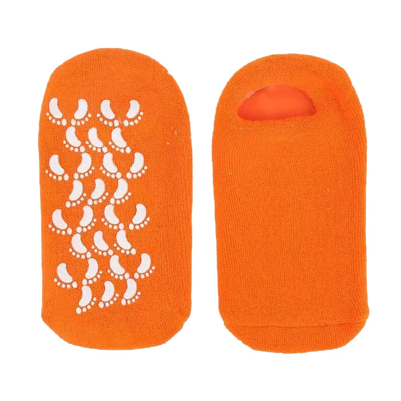 Silicone Moisturizing Socks & Gloves Set | Foot & Hand Care Moisturizing Foot Socks QXL Orange