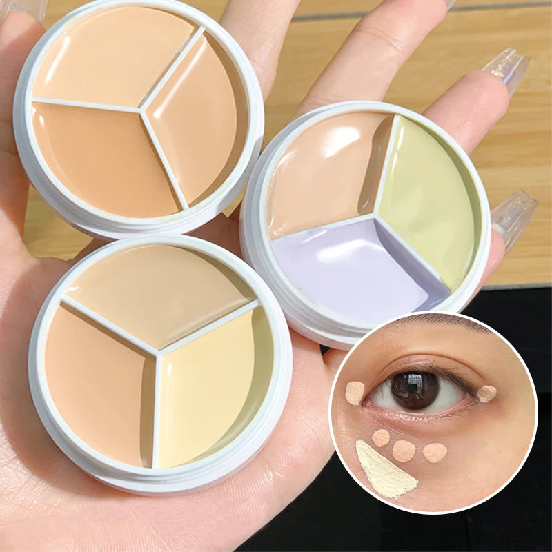 3-in-1 Triple Shade Concealer Cream | Full Coverage Foundation Concealer Cream QXL