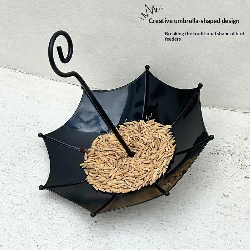 Weatherproof Hanging Iron Bird Feeder | Large Outdoor Tray Hanging Bird Feeder QXL