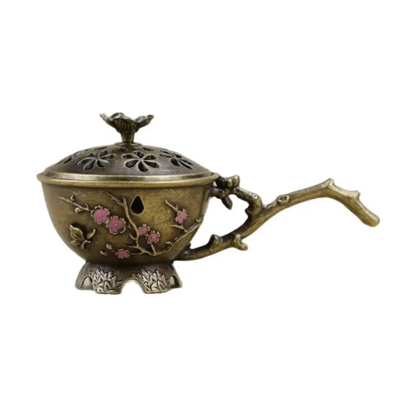 Plum Blossom Handheld Incense Stick Burner | Zinc Alloy Décor Incense Burner QXL