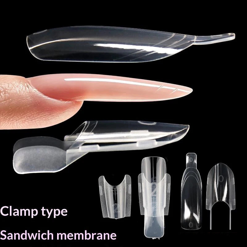 30-Pack Clear Rocket Dual Nail Forms | Reusable Full Cover Molds Dual Nail Forms QXL