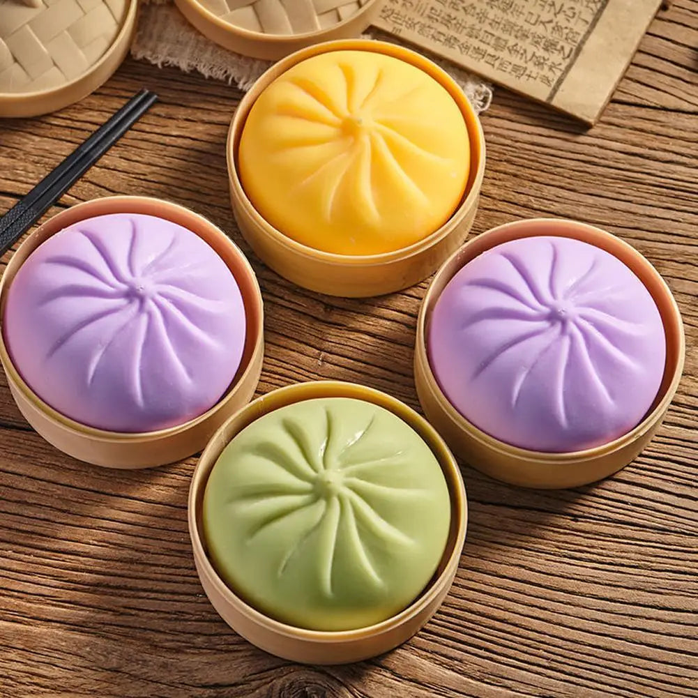 Dumpling Squishy Toy | Steamed Bun Squeeze Fidget Ball Squishy Fidget Toy QXL