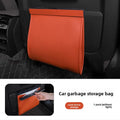 Leather Car Trash Bag | Magnetic Rear Seat Hanging Organizer Car Seat Organizer QXL Orange
