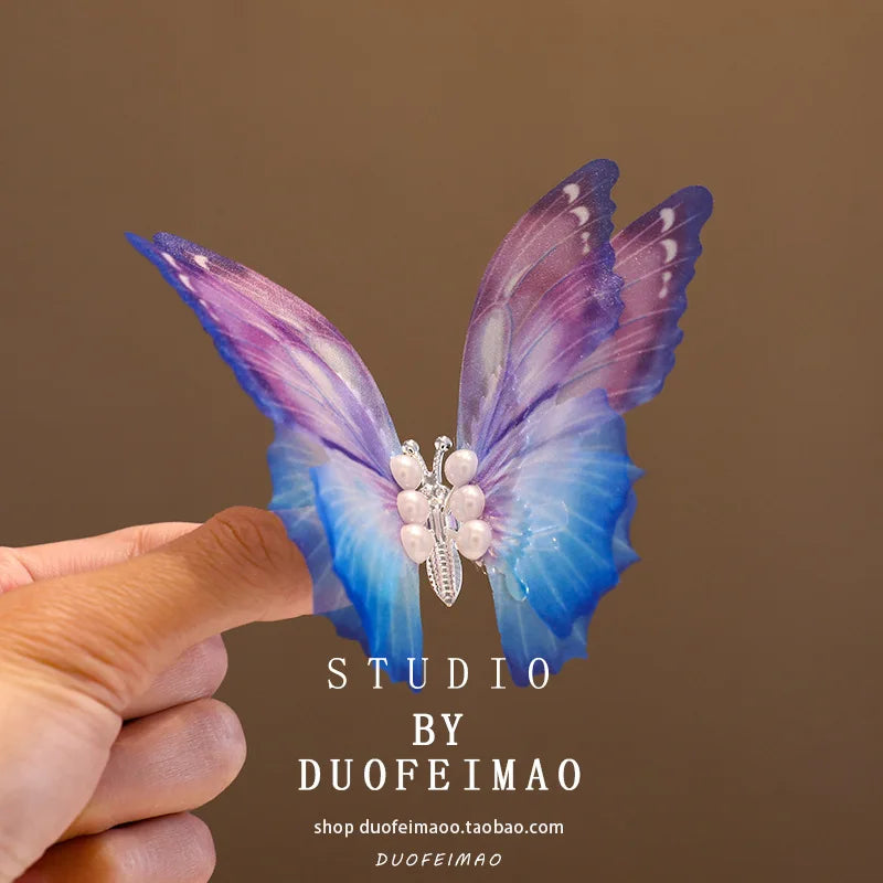 Pearl Glitter Butterfly Hair Clip for Girls – Moving Wings Girls Hair Clip QXL NO.1