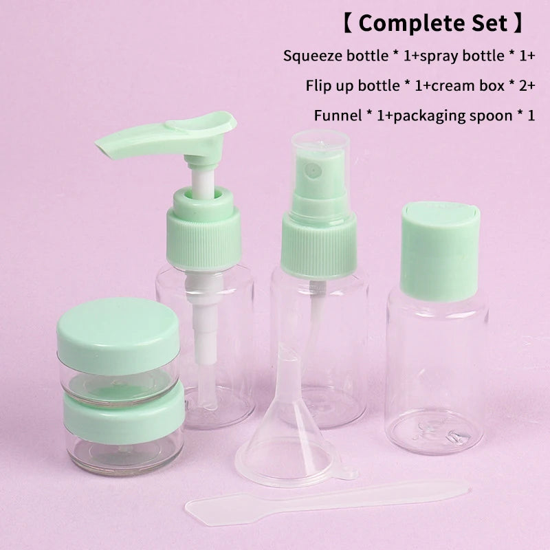7-Piece Leakproof Travel Bottle Set | Refillable Toiletry Kit Travel Bottle Set QXL