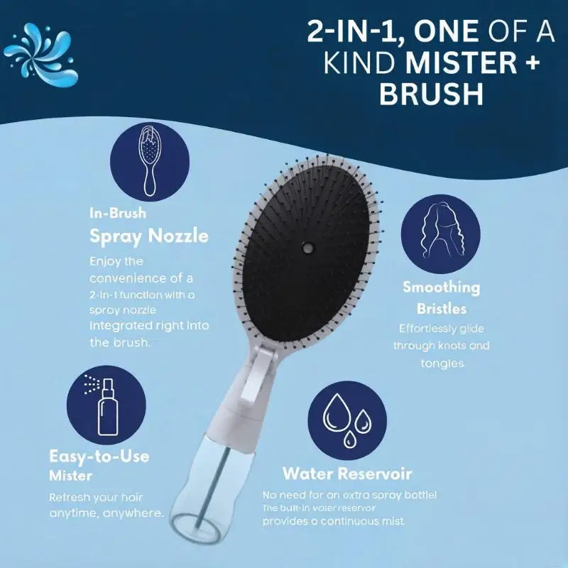 2-in-1 Spray Detangling Hair Comb with Water Bottle Spray Detangling Comb QXL