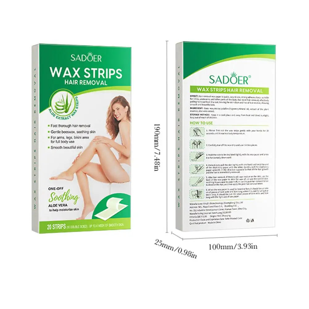 Natural Aloe Wax Hair Removal Strips | Face, Lip & Body Kit Wax Hair Removal Strips QXL
