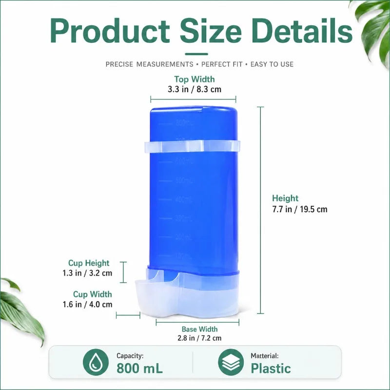 2-in-1 Bird Feeder & Waterer 800ml | Cage-Mount Cup Dispenser Bird Feeder Cup QXL