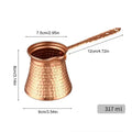 Vintage Turkish Coffee Pot | Long Handle Copper-Plated 600ml Turkish Coffee Pot QXL Turkish Coffee Pot